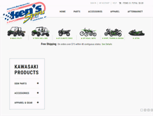Tablet Screenshot of kenssportskawasakiparts.com